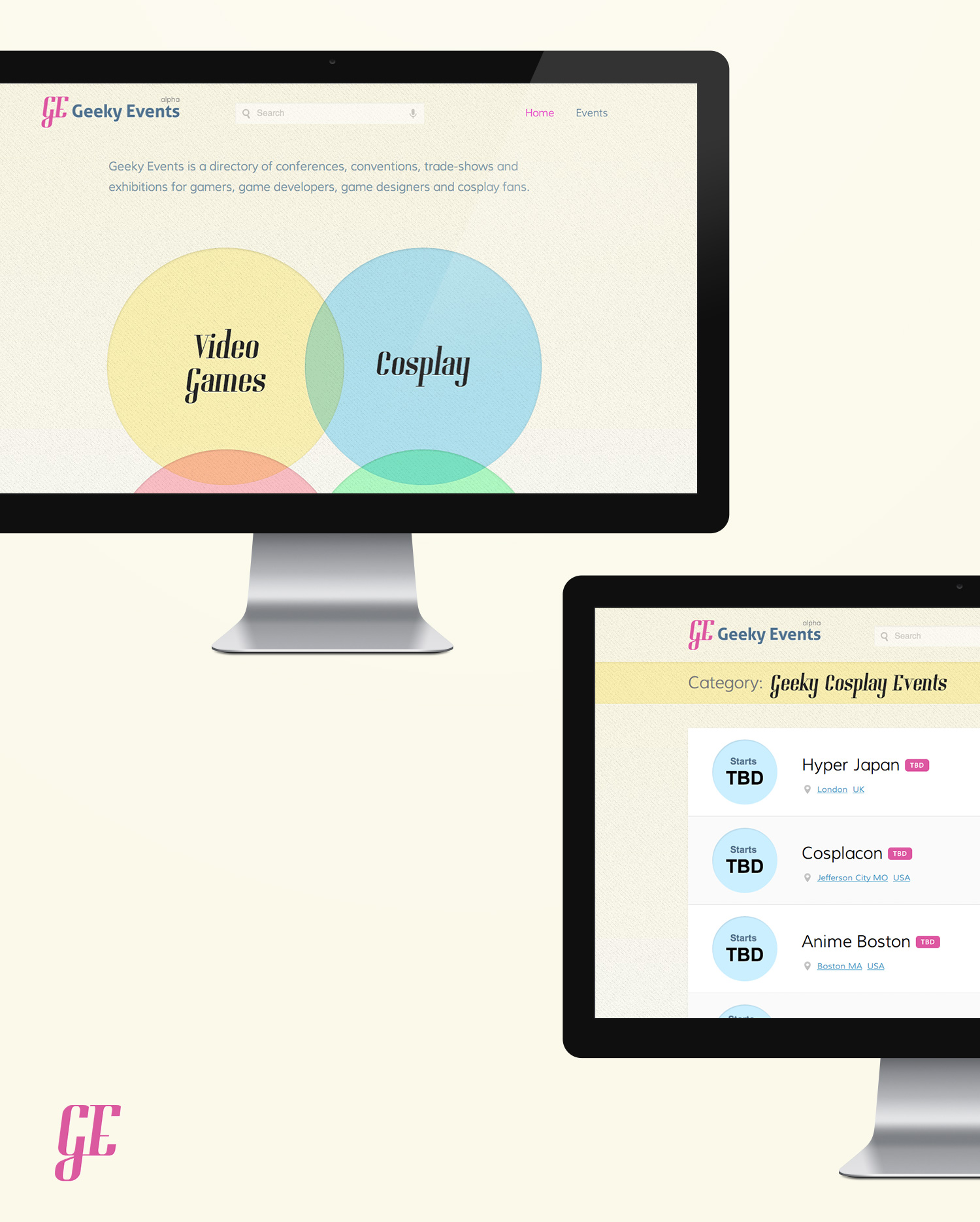 Geeky Events - Geng Gao Web Design