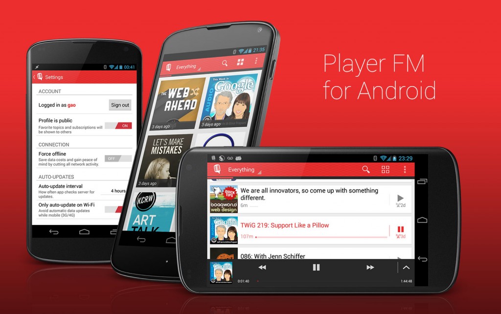 Player FM for Android UI design